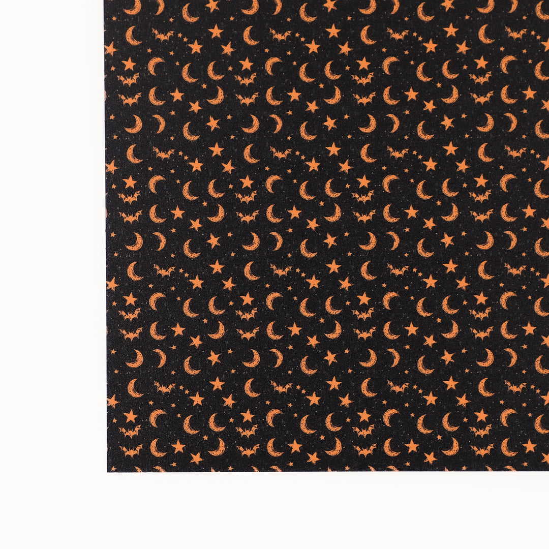 PatternPly® Transparent Sketched Orange and Black Bat Sky Micro