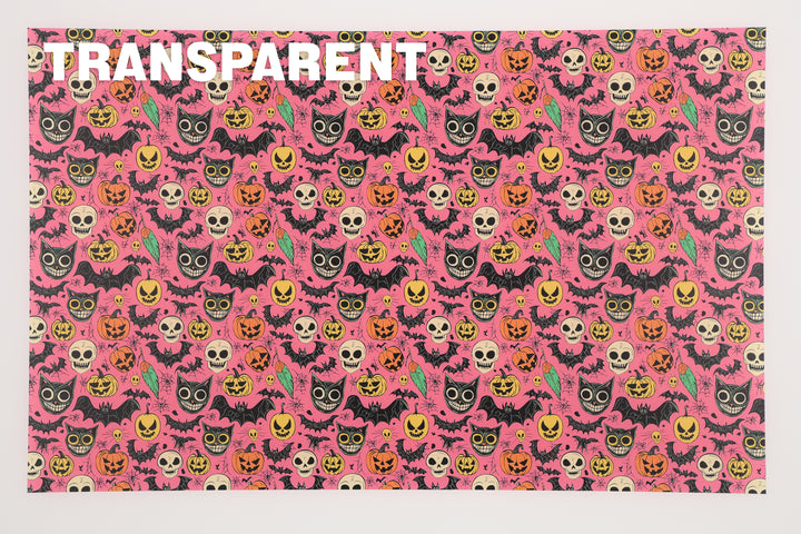 PatternPly® Transparent Spooky Sketches Pink