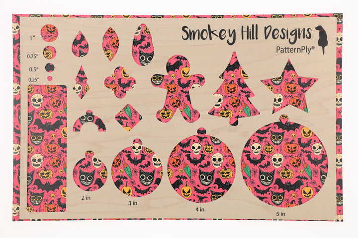 PatternPly® Full Coverage Spooky Sketches Pink