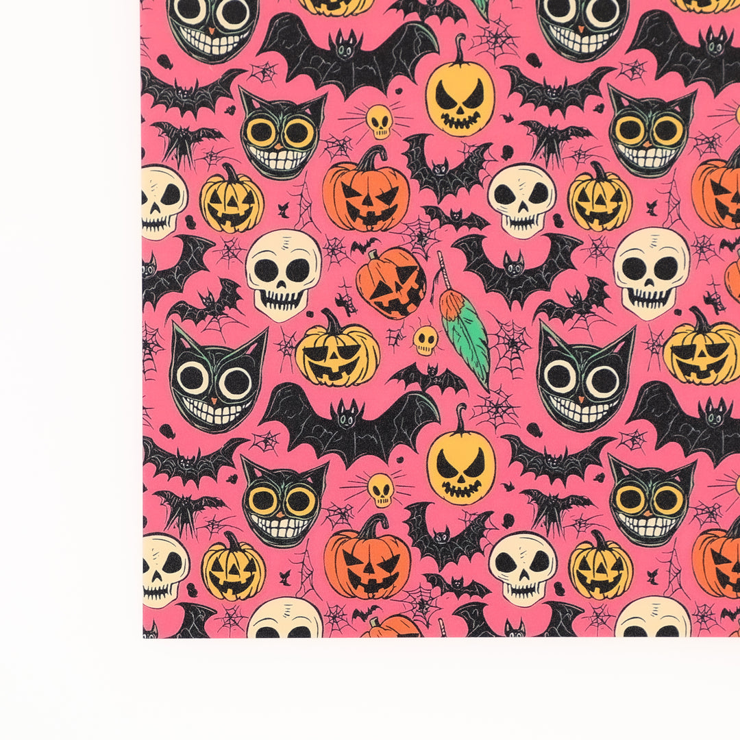 PatternPly® Transparent Spooky Sketches Pink