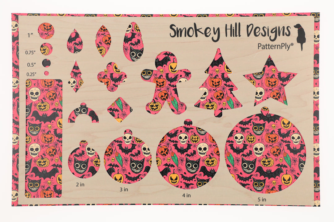 PatternPly® Transparent Spooky Sketches Pink