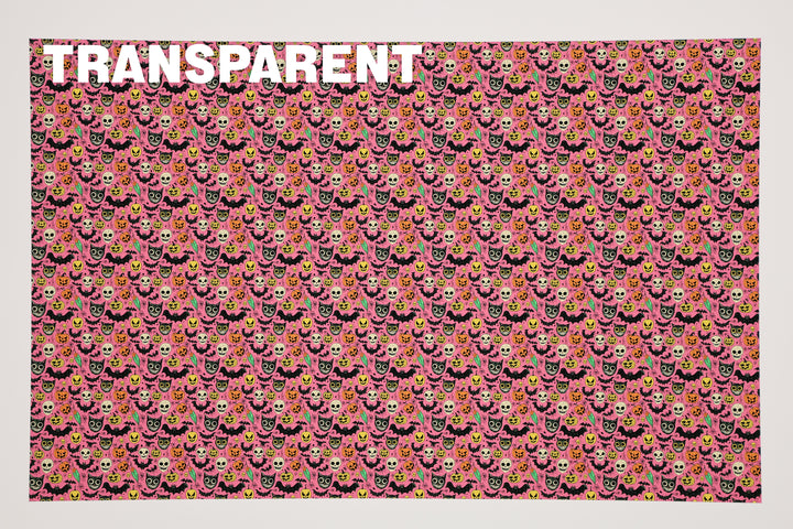PatternPly® Transparent Spooky Sketches Pink Micro