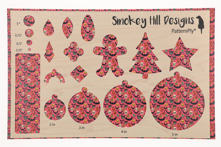 PatternPly® Full Coverage Spooky Sketches Pink Micro