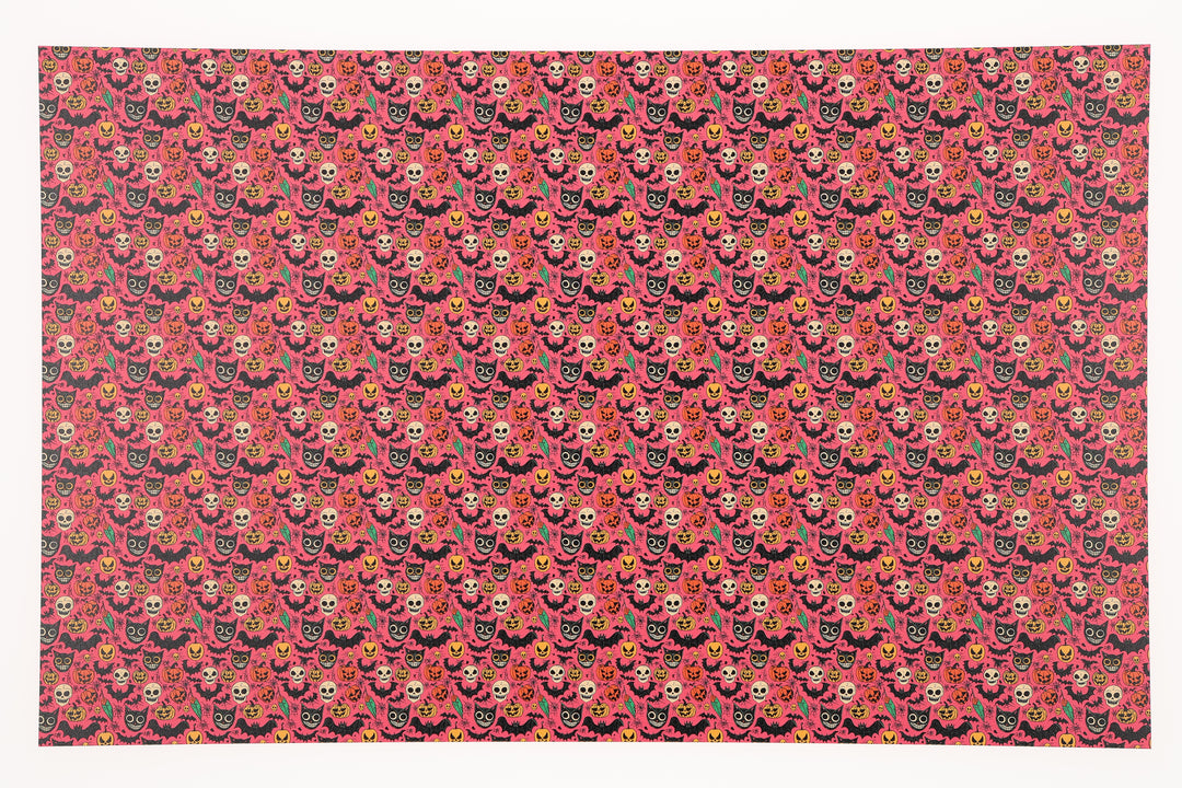 PatternPly® Full Coverage Spooky Sketches Pink Micro