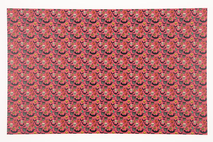 PatternPly® Full Coverage Spooky Sketches Pink Micro