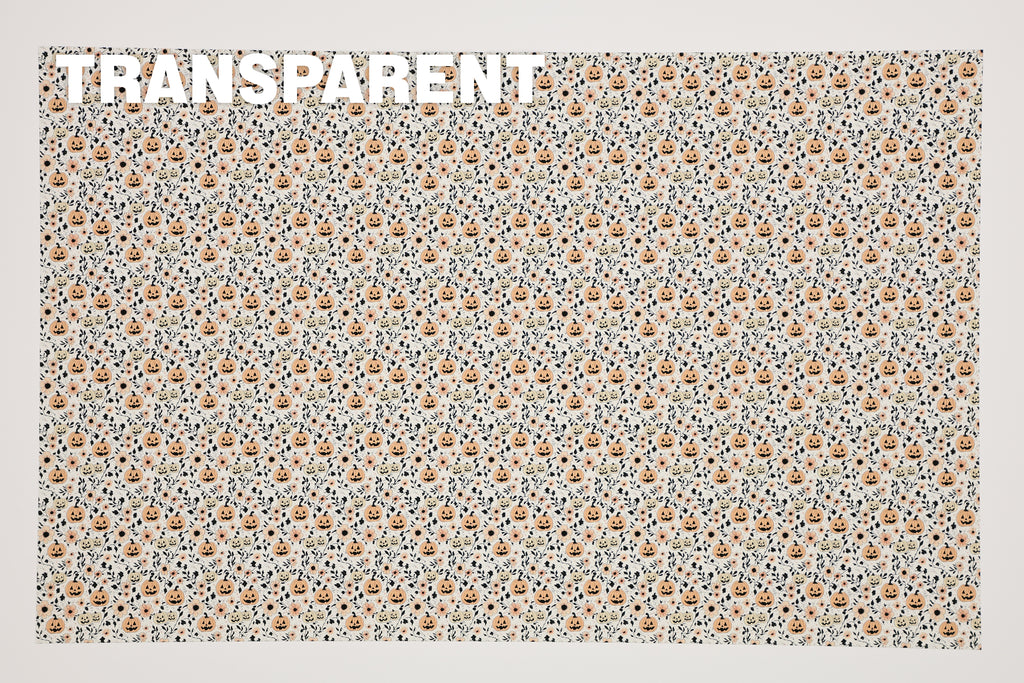 PatternPly® Transparent White Pumpkin Floral sheet showing the pattern