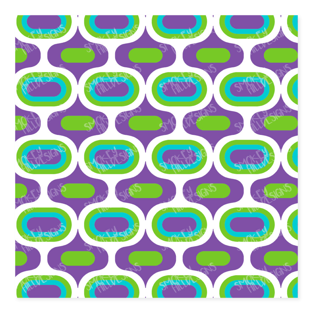 PatternPly® Scattered Y2K Teardrop Trio sheet showing the pattern
