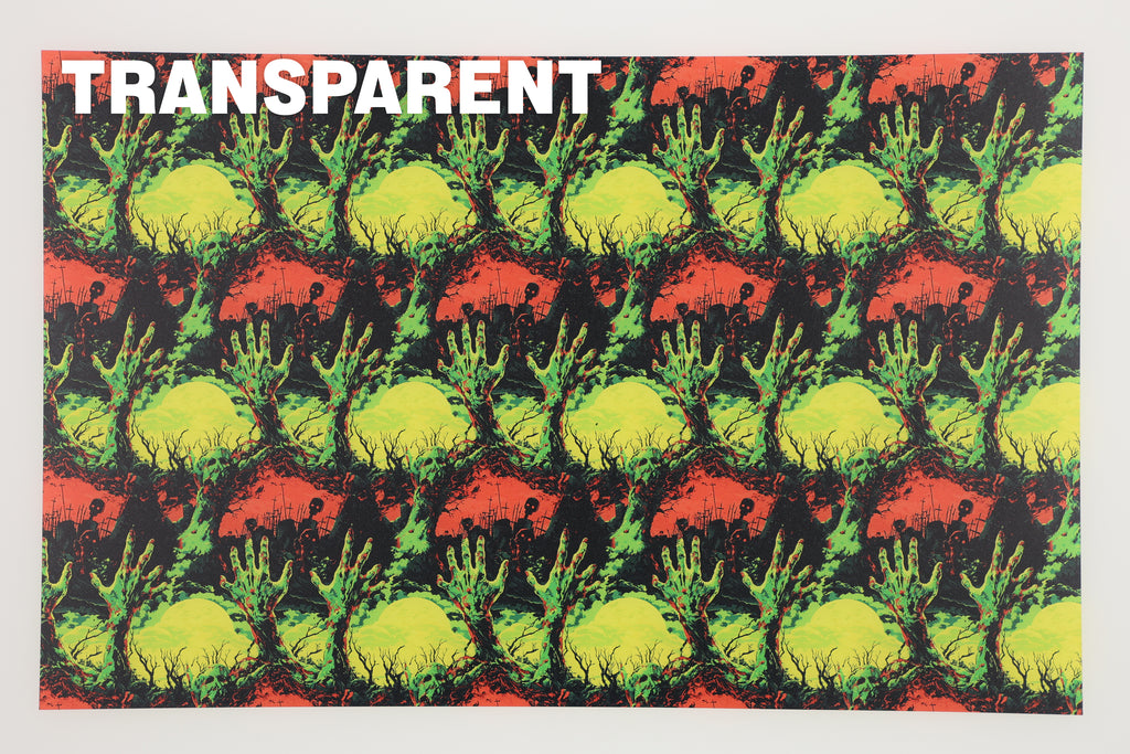 PatternPly® Transparent Zombie Hands sheet showing the pattern