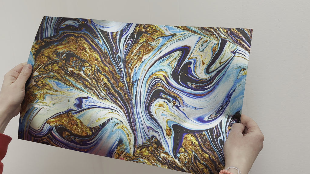 PatternPly® Transparent Blue and Gold Glitter* Paint Swirl