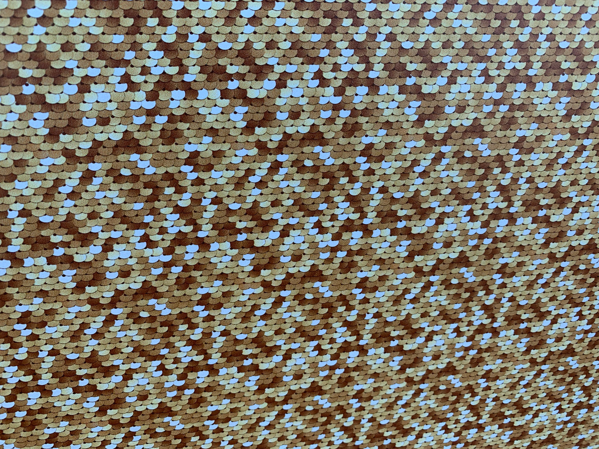 PatternPly® Full Coverage Gold and White Sequins sheet showing the pattern