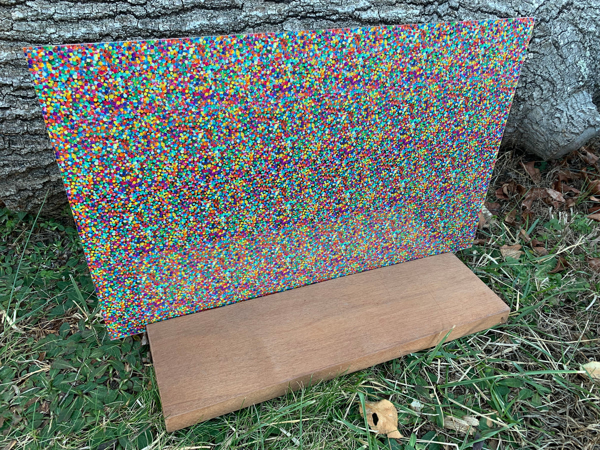 PatternPly® Scattered Micro Rainbow Dots sheet showing the pattern