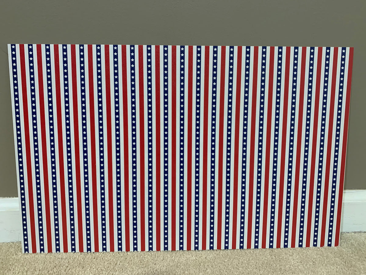PatternPly® Full Coverage Vertical Stars and Stripes sheet showing the pattern