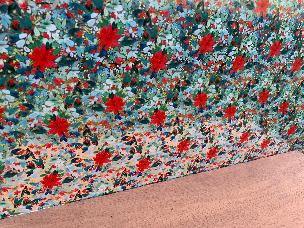 PatternPly® Scattered Watercolor Poinsettias sheet showing the pattern