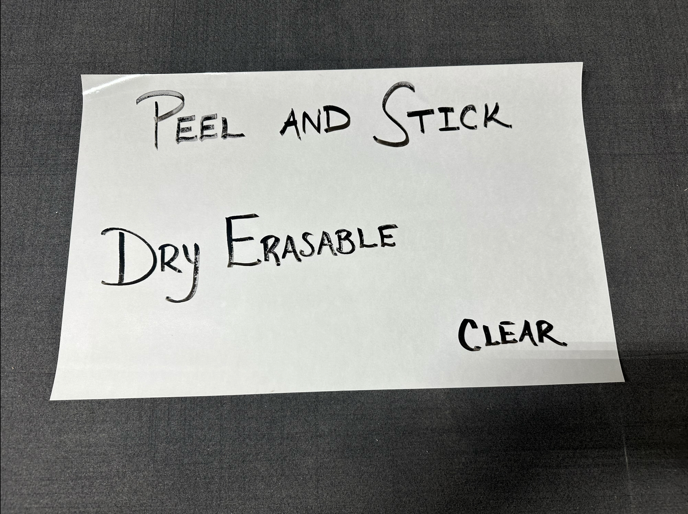 Peel And Stick Flex Material Dry Erase Clear