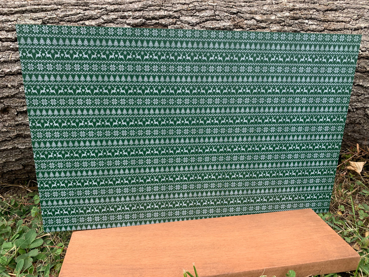 PatternPly® Full Coverage Green Ugly Christmas Sweater sheet showing the pattern