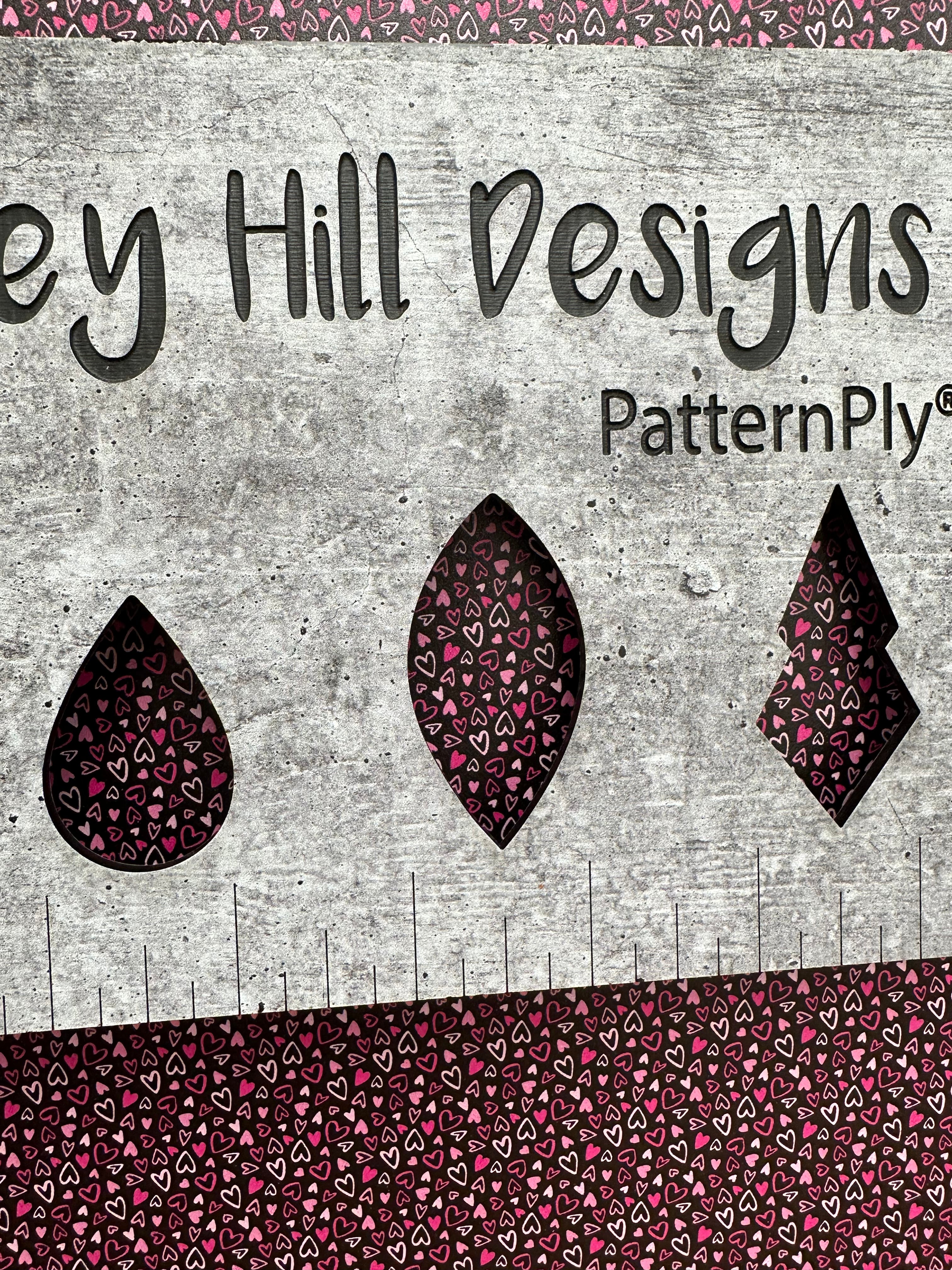 PatternPly® Full Coverage Micro Pink Hearts with Black Background product photo 2