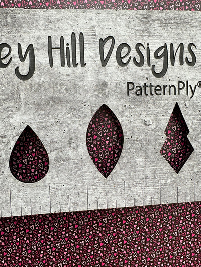 PatternPly® Micro Pink Hearts with Black Background