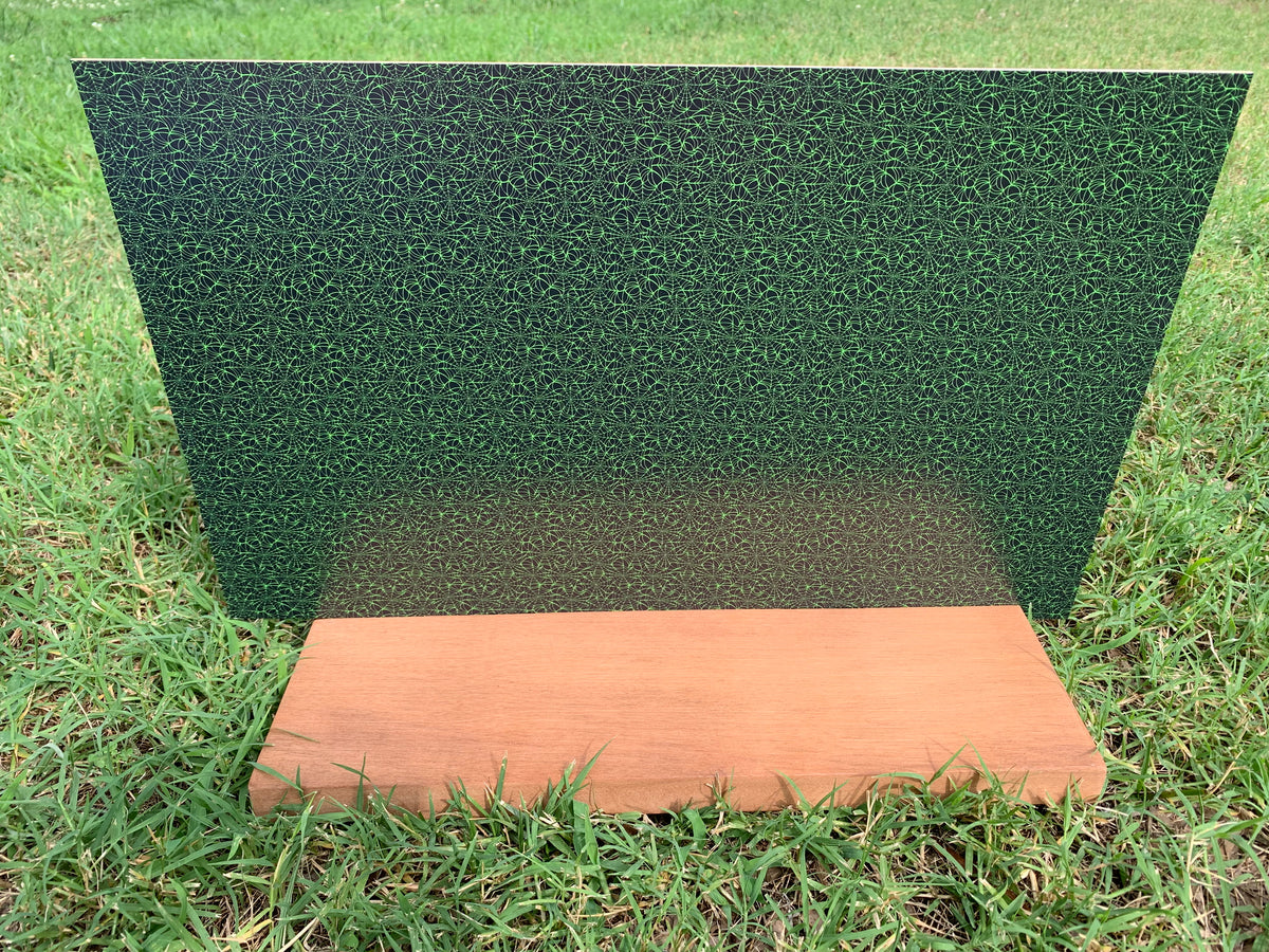 PatternPly® Full Coverage Green Spiderwebs sheet showing the pattern