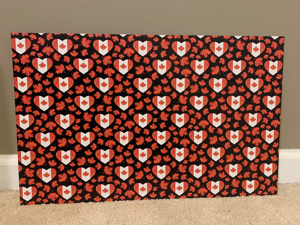 PatternPly® Full Coverage Canada Hearts sheet showing the pattern
