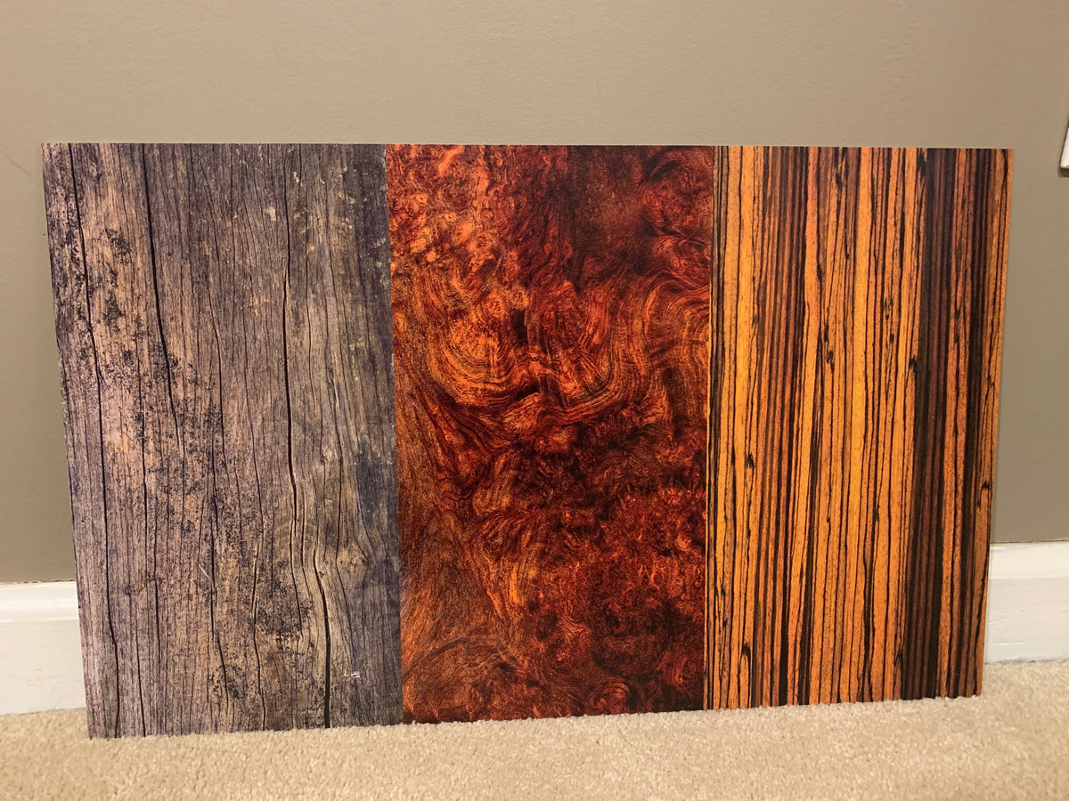 PatternPly® Full Coverage Wood Sampler: sampler sheet of small art scene designs