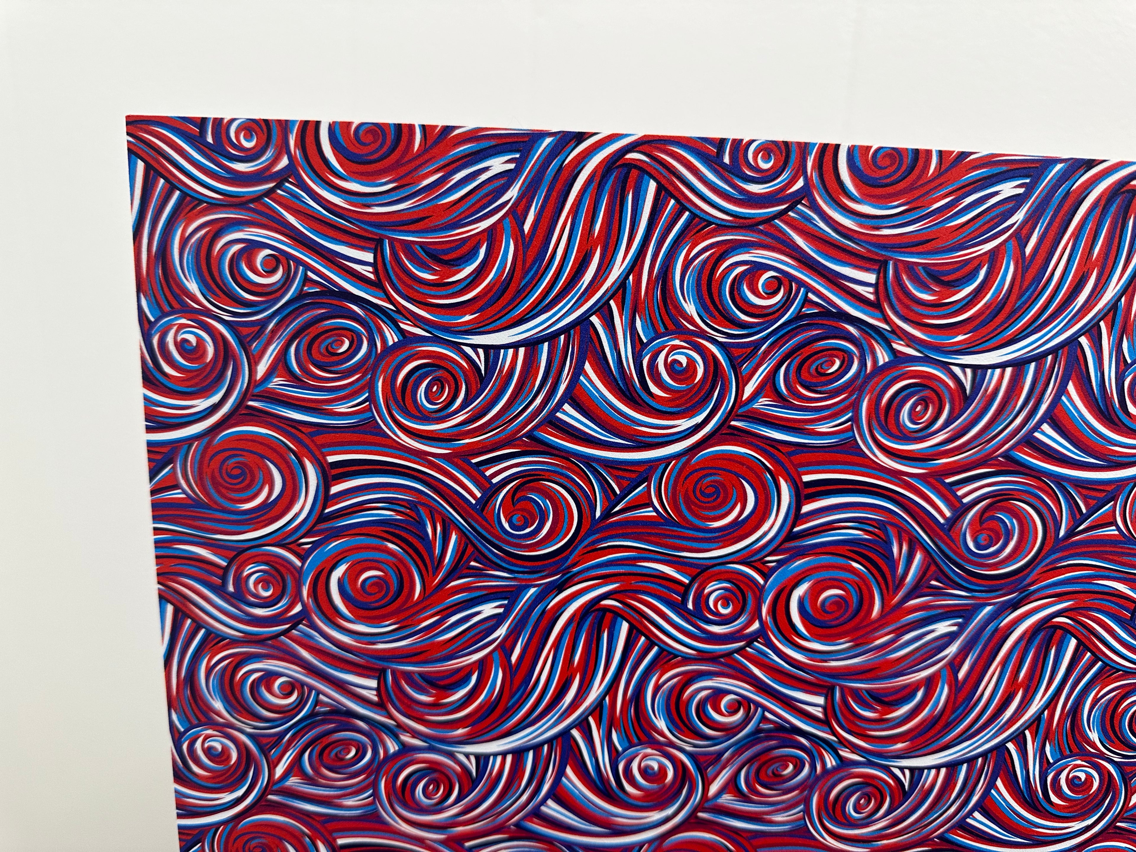 PatternPly® Full Coverage Patriotic Swirls sheet showing the pattern