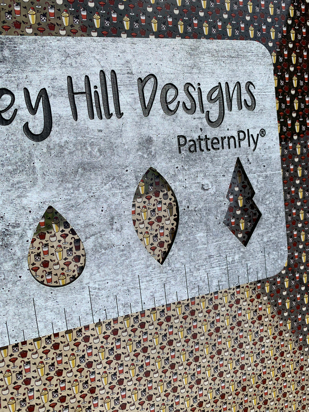 PatternPly® Scattered Christmas Cocktails sheet showing the pattern