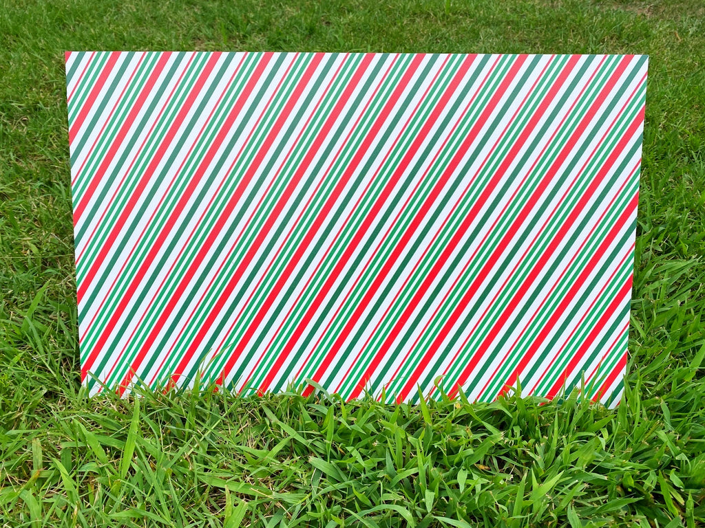 PatternPly® Full Coverage Green, Red, and White Candy Cane sheet showing the pattern