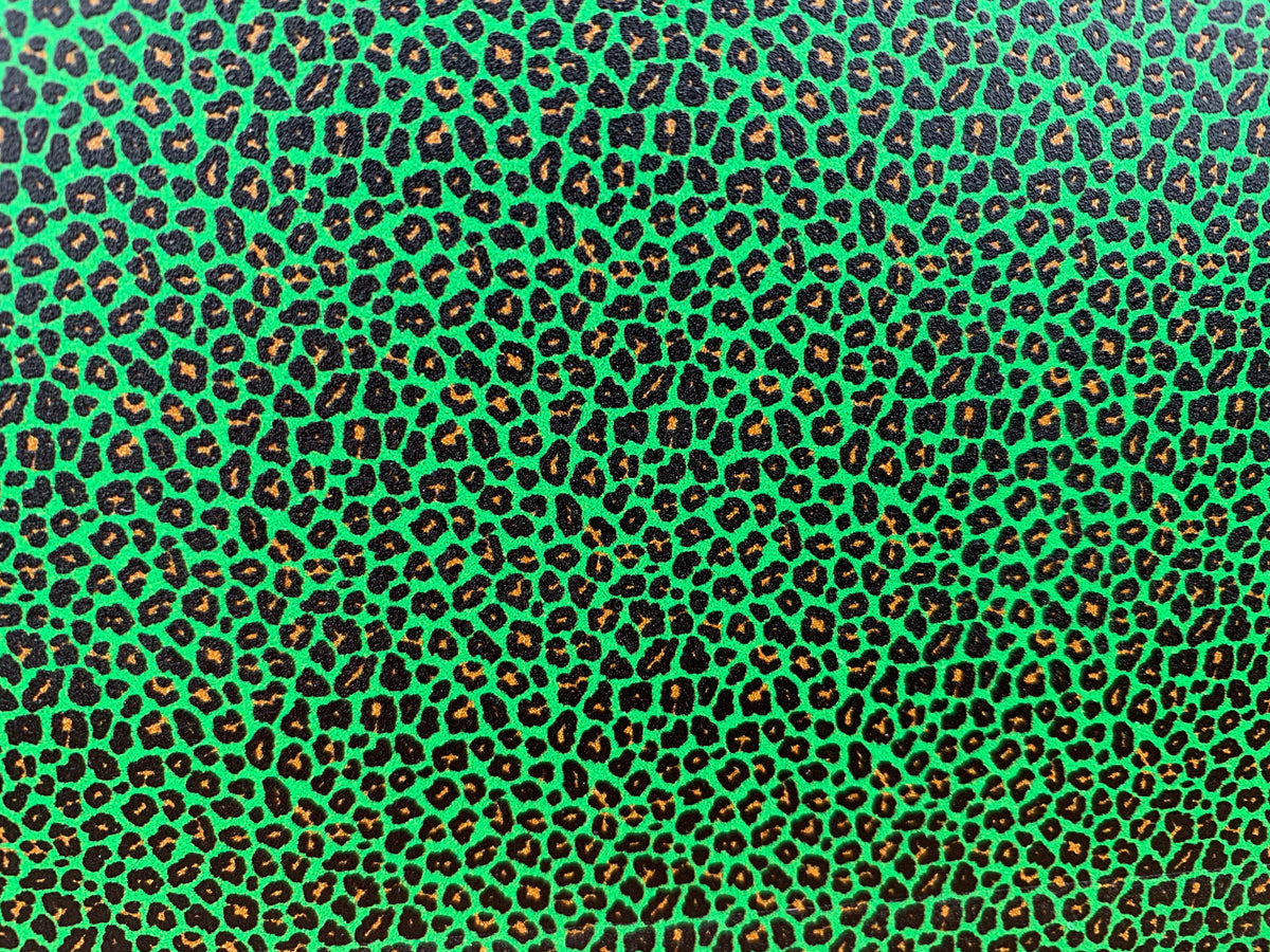 PatternPly® Full Coverage Micro Green Leopard sheet showing the pattern