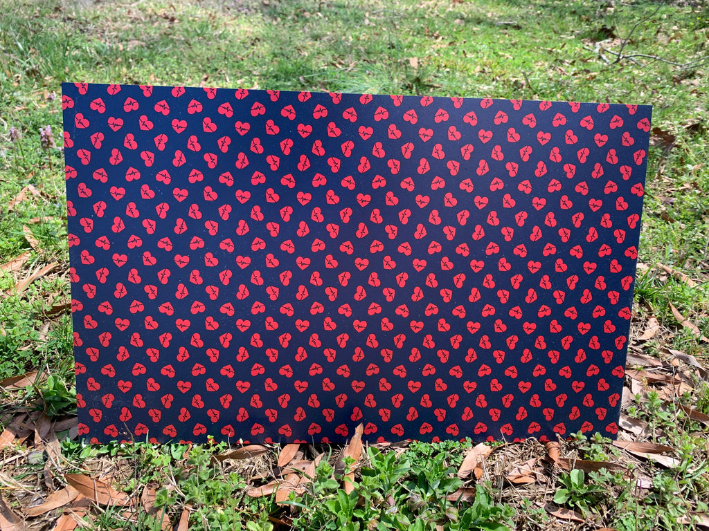PatternPly® Full Coverage Blue Healthcare Hearts sheet showing the pattern