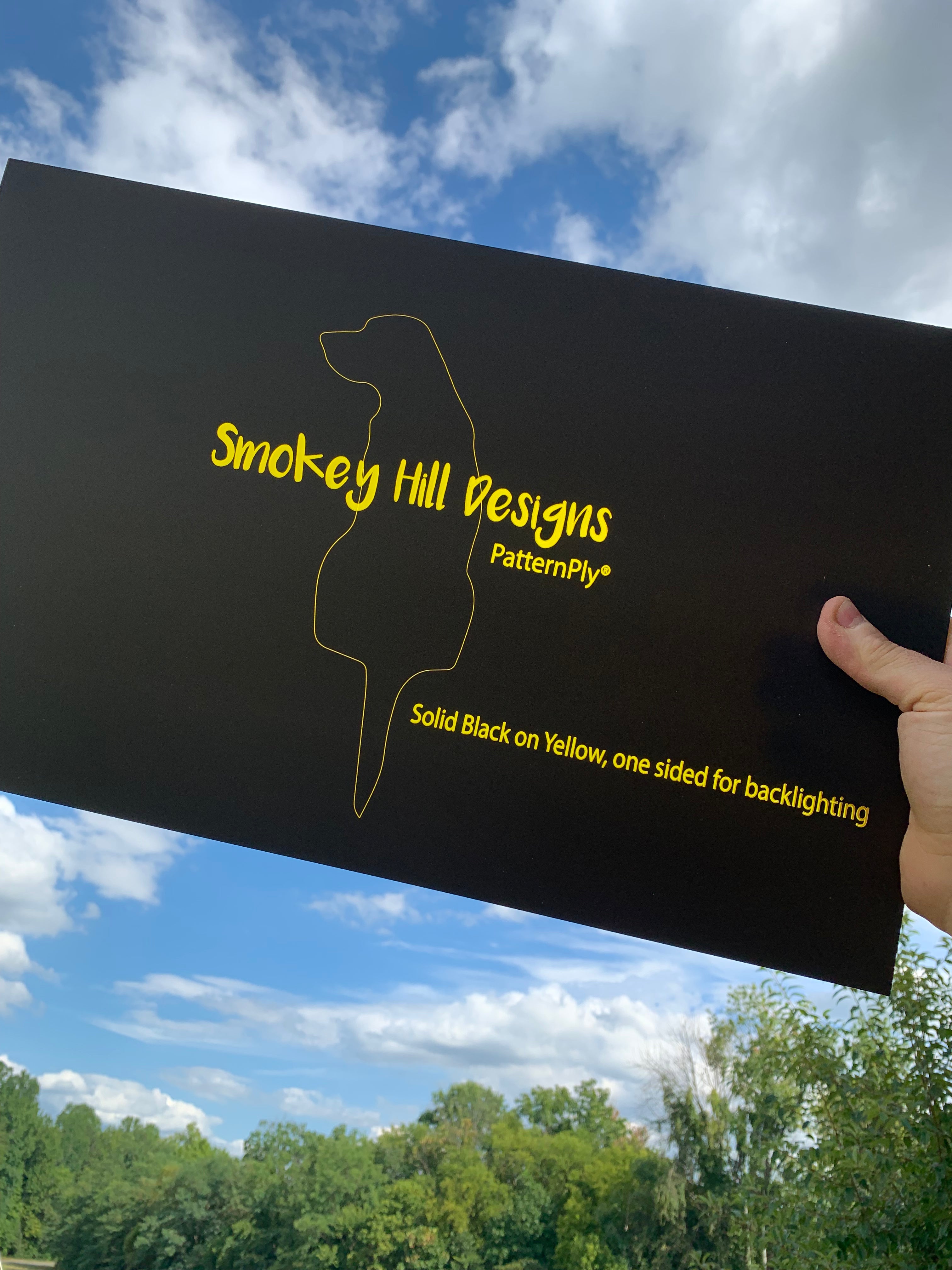 PatternPly® Acrylic Solid Black on Yellow, one sided for backlighting sheet