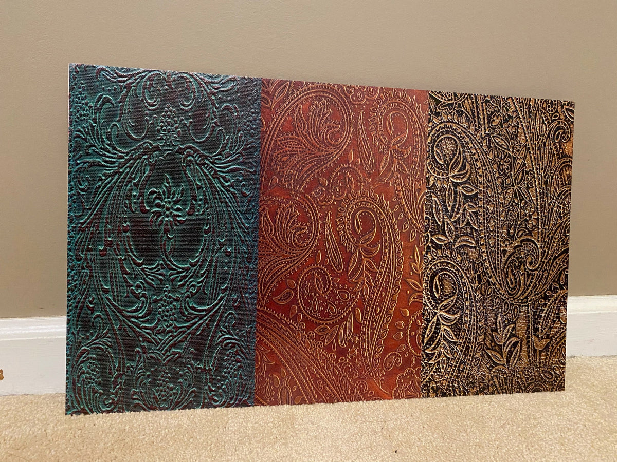 PatternPly® Full Coverage Assorted Tooled Leather sheet showing the pattern