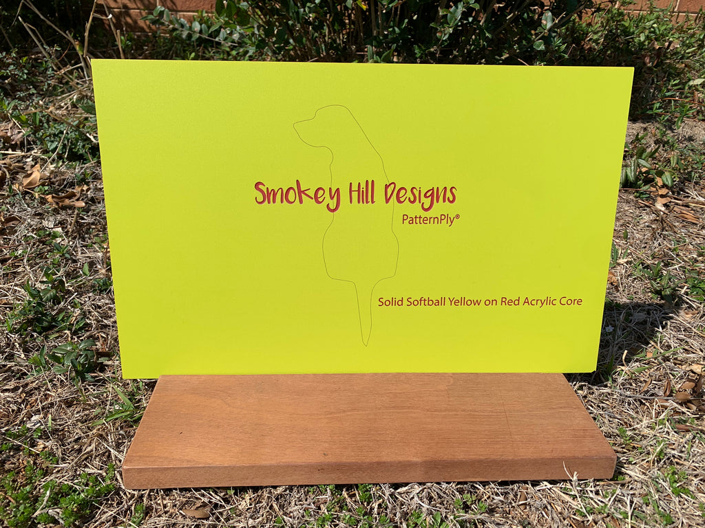 PatternPly® Acrylic Solid Softball Yellow on Red sheet