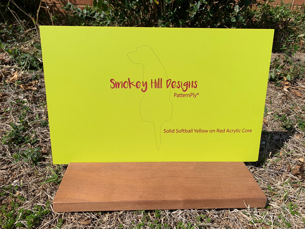 PatternPly® Acrylic Solid Softball Yellow on Red sheet