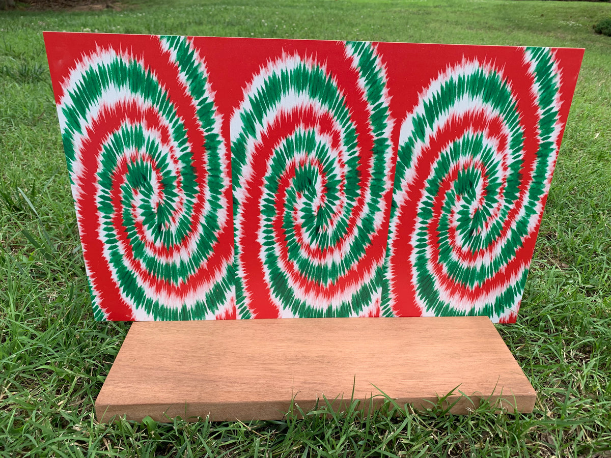 PatternPly® Full Coverage Mini Christmas Tie Dye sheet showing the pattern