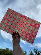 PatternPly® Transparent Christmas Stained Glass Pink sheet showing the pattern