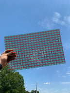 PatternPly® Transparent Red and Green Pinwheels sheet showing the pattern