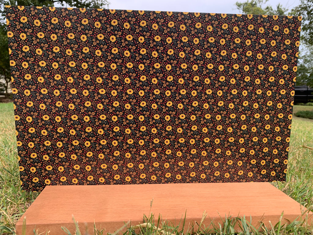 PatternPly® Full Coverage Fall Microfloral Black sheet showing the pattern
