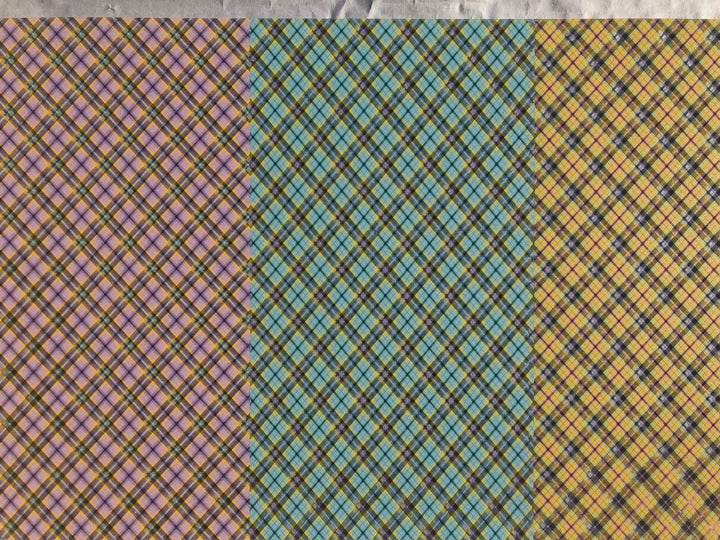 PatternPly® Acrylic Scattered Pastel Plaid Trio, Two Sided on Clear