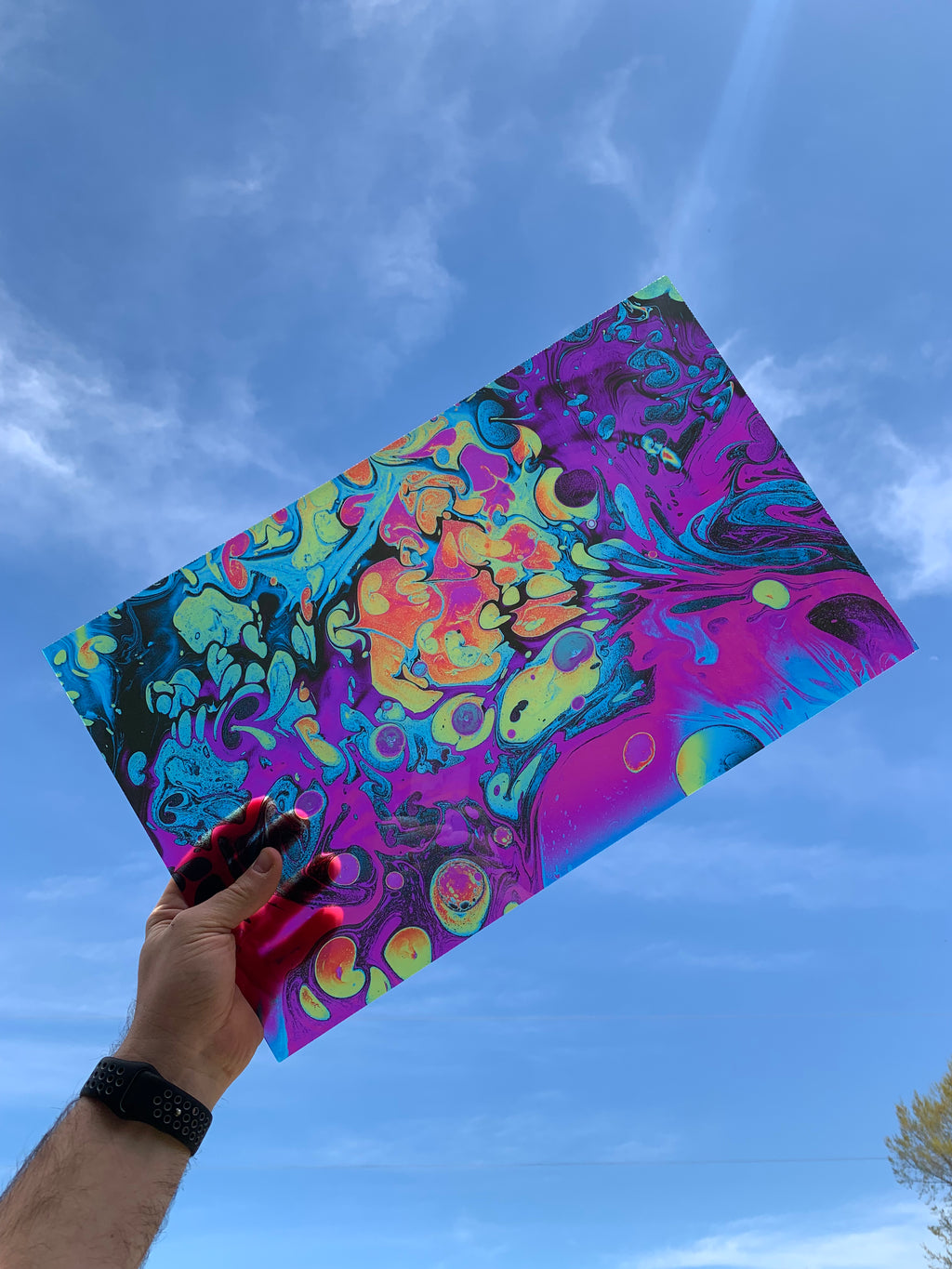 PatternPly® Transparent Neon Swirl sheet showing the pattern