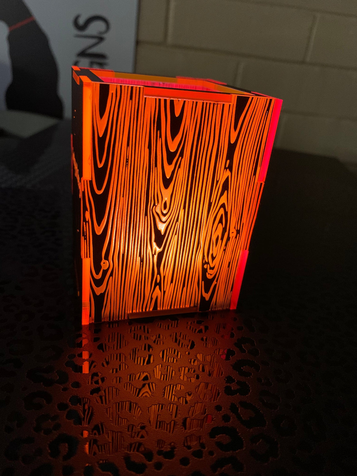 PatternPly® Acrylic Solid Black on Orange (Fluorescent), one sided for backlighting product photo 2