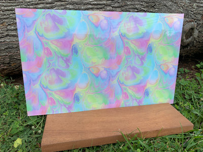 PatternPly® Acrylic Pastel Rainbow Paint Pour, Two Sided on Clear