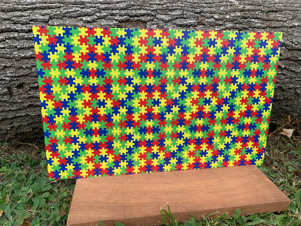 PatternPly® Full Coverage Rainbow Puzzle sheet showing the pattern