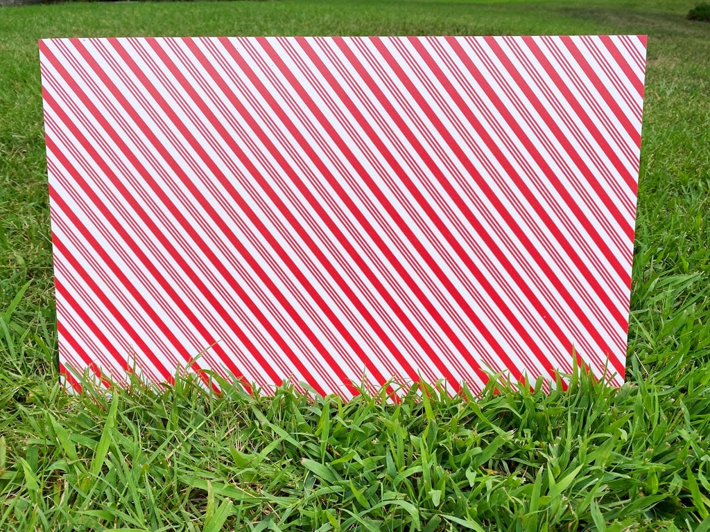 PatternPly® Full Coverage Red and White Candy Cane sheet showing the pattern