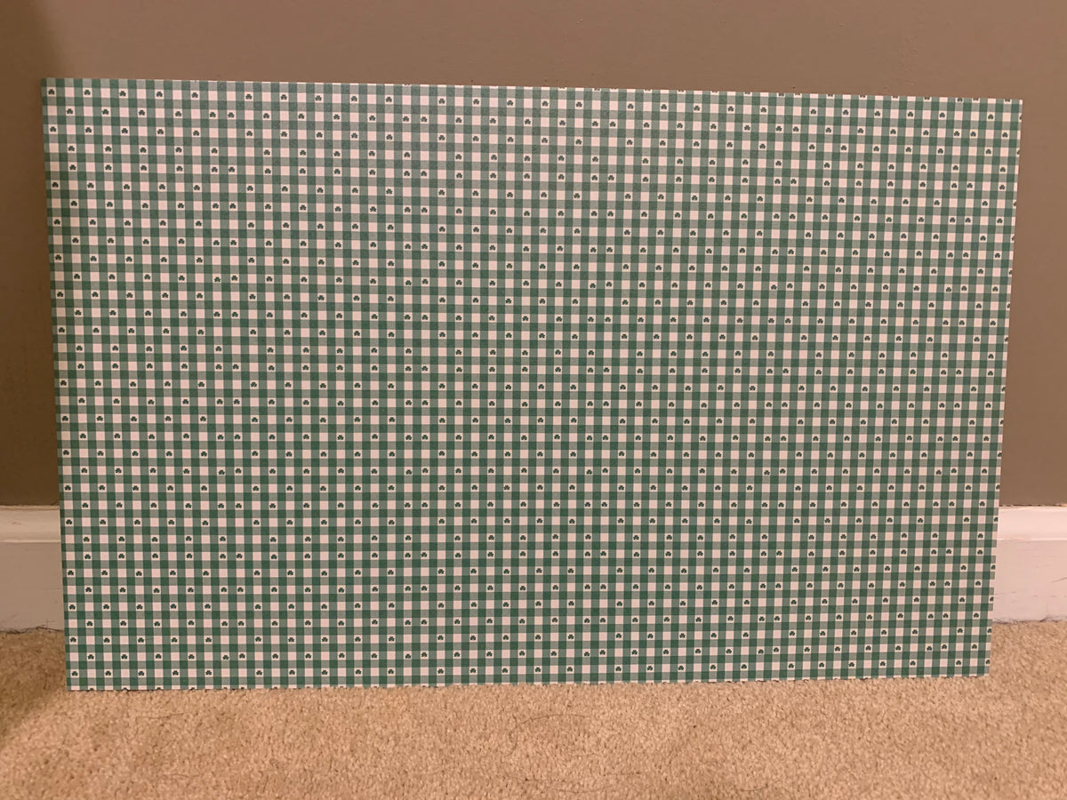 PatternPly® Full Coverage Shamrock Plaid sheet showing the pattern