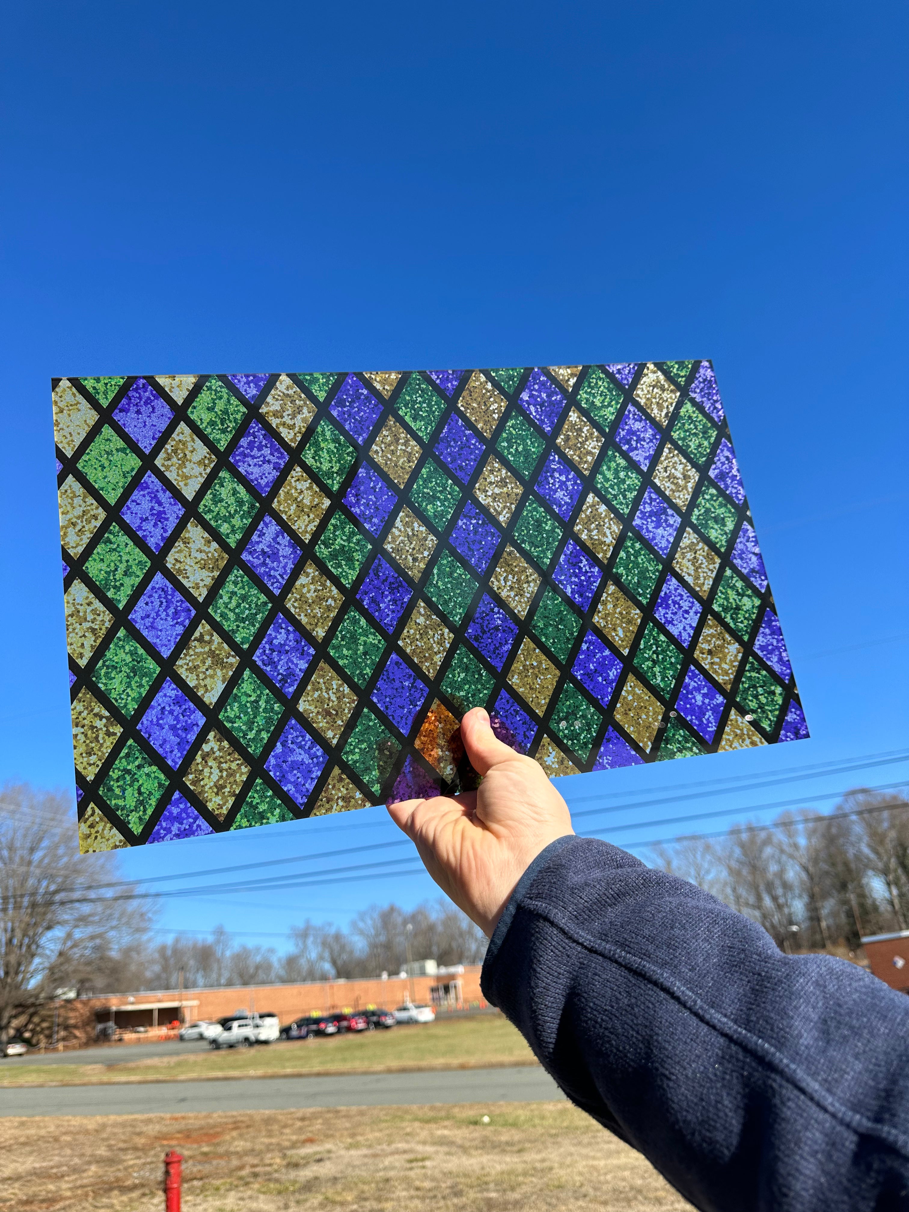 PatternPly® Transparent Mardi Gras Diamonds sheet showing the pattern