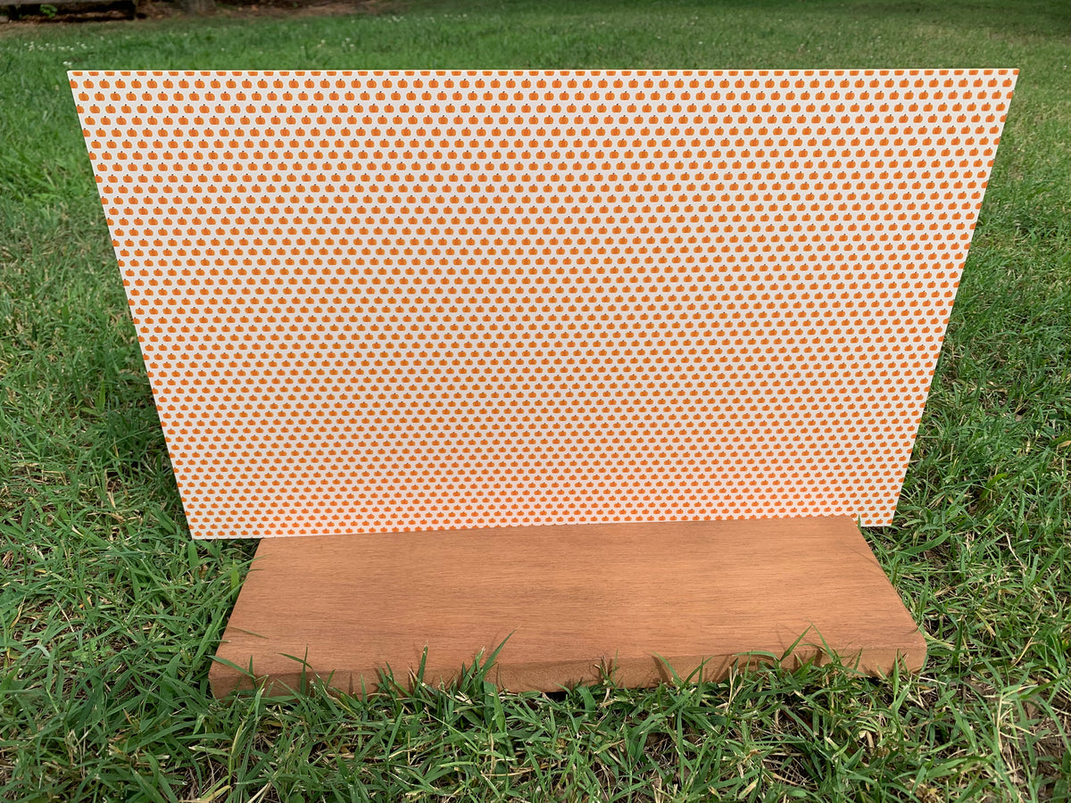 PatternPly® Full Coverage Mini Pumpkins sheet showing the pattern