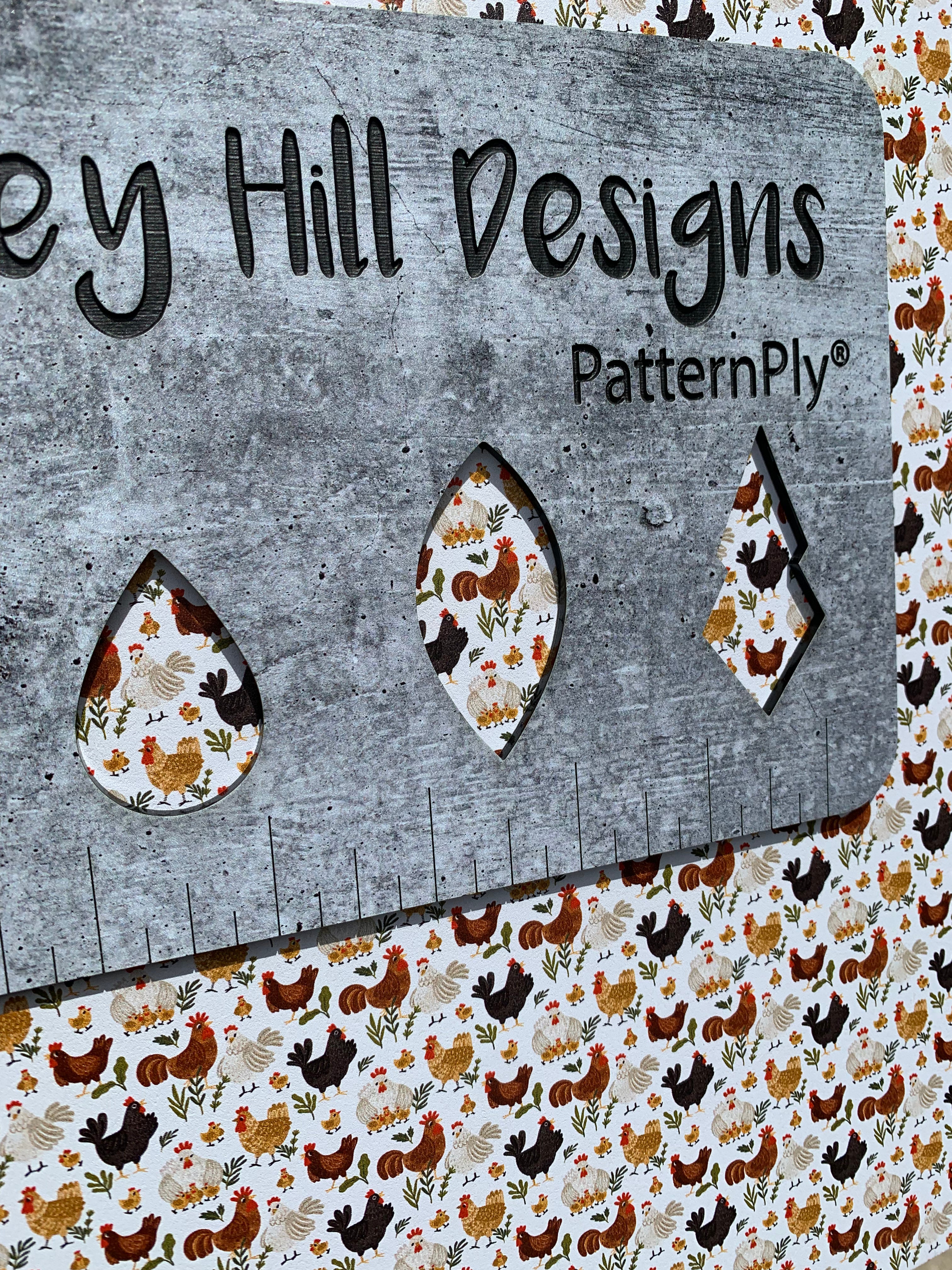 PatternPly® Full Coverage Chickens and Chicks sheet showing the pattern
