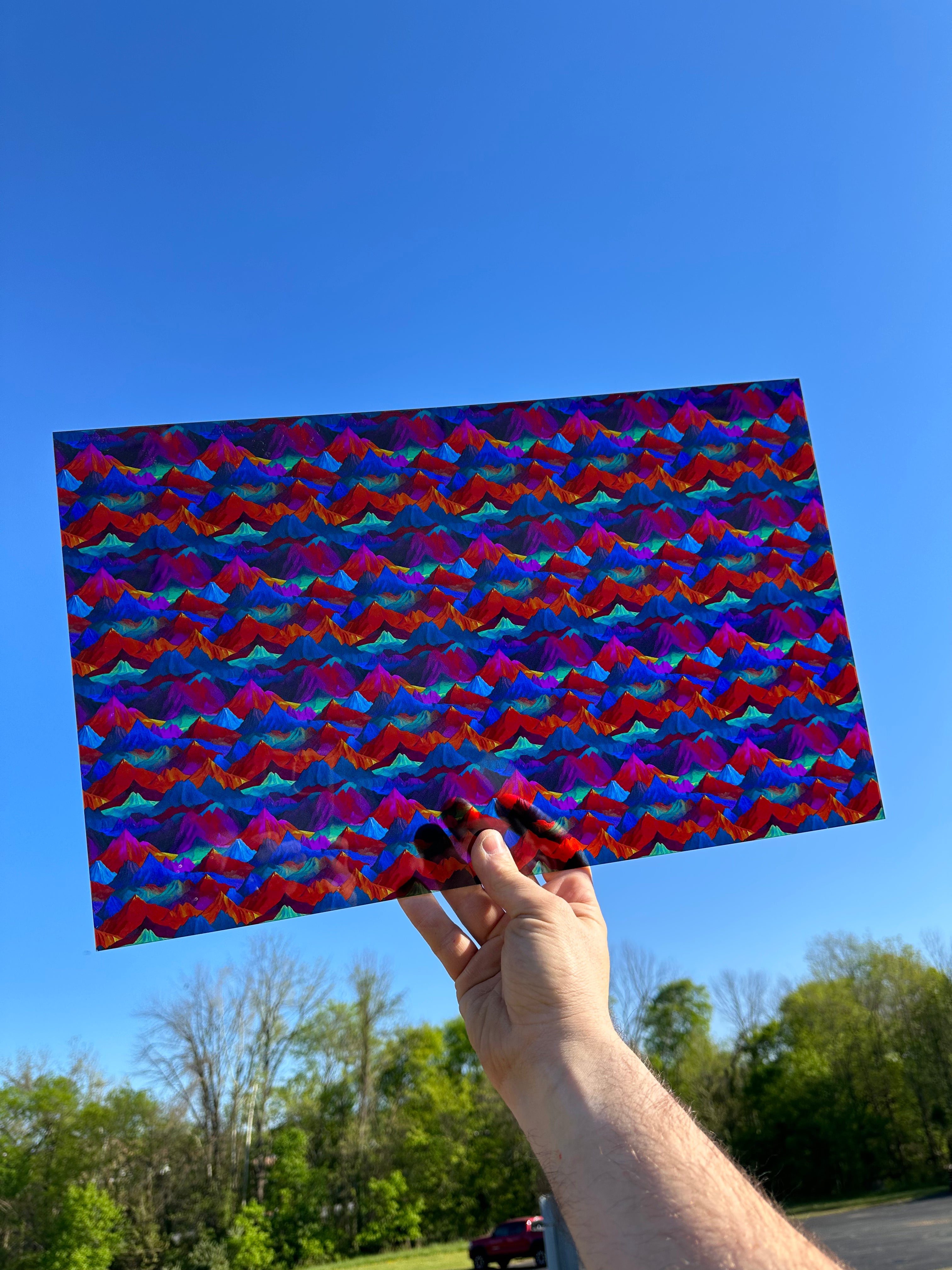 PatternPly® Transparent Bold Mountains sheet showing the pattern