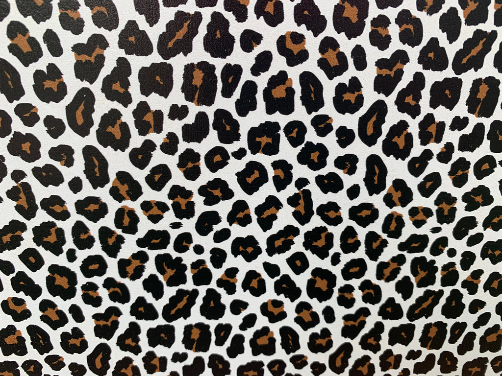 PatternPly® Full Coverage Black, White, and Brown Leopard sheet showing the pattern