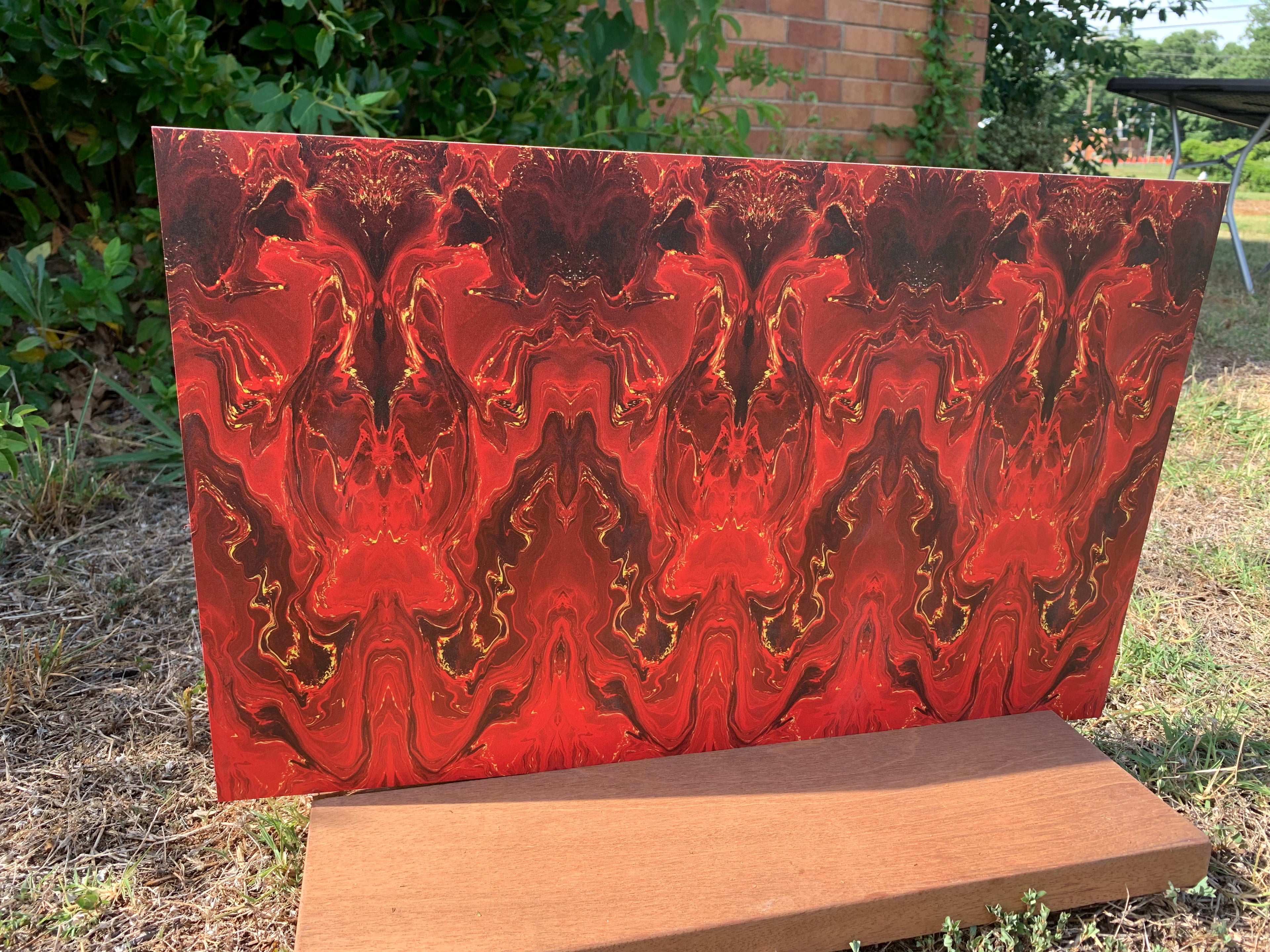 PatternPly® Full Coverage Mini Ruby and Gold Swirl sheet showing the pattern